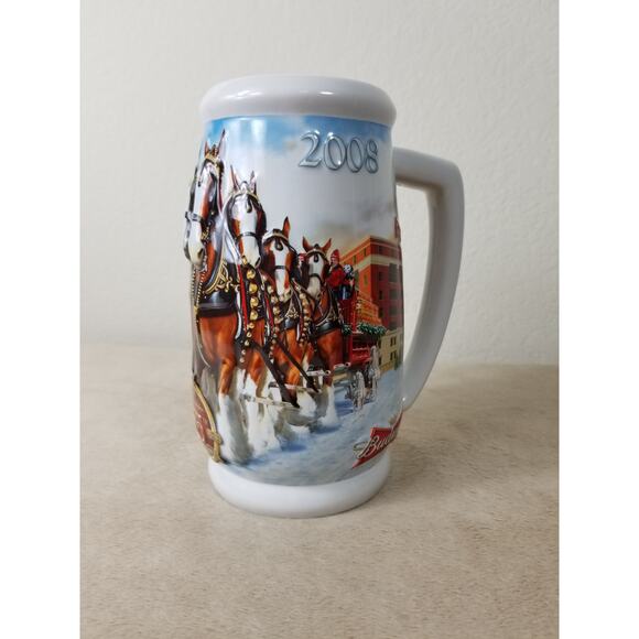 Budweiser Beer Stein Mug 75 Years of Proud Tradition 2008 Handcrafted 7" Brazil - Picture 5 of 12
